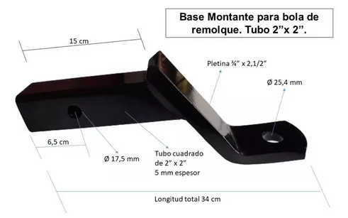 Base Soporte para Bola de Remolque Jalón (Pague al recibir con envío GRATIS)