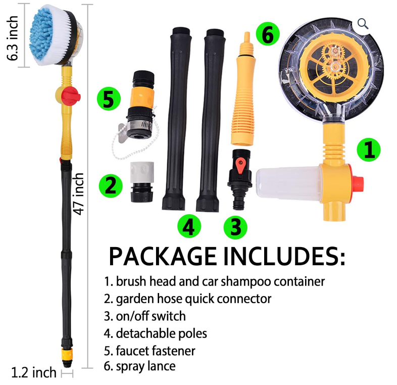 🚗✨ Kit de Cepillo Giratorio Automático para Lavado de Vehículos 💦 ENVÍO GRATIS Y PAGO CONTRA ENTREGA