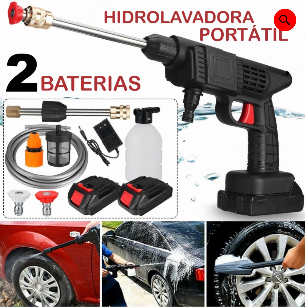 Hidrolavadora Portátil 48V 🚀 | 2 Baterías 🔋 Alta Presión 💦 Maletín + Accesorios