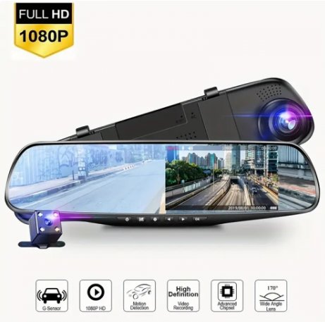 🚗 CÁMARA RETROVISOR DVR FULL HD 1080P