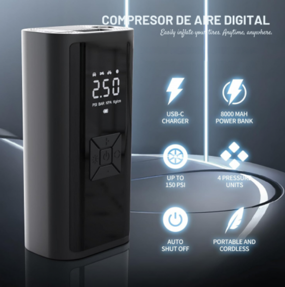 Compresor de aire digital (ENVÍO GRATIS Y PAGUE AL RECIBIR EL PRODUCTO)
